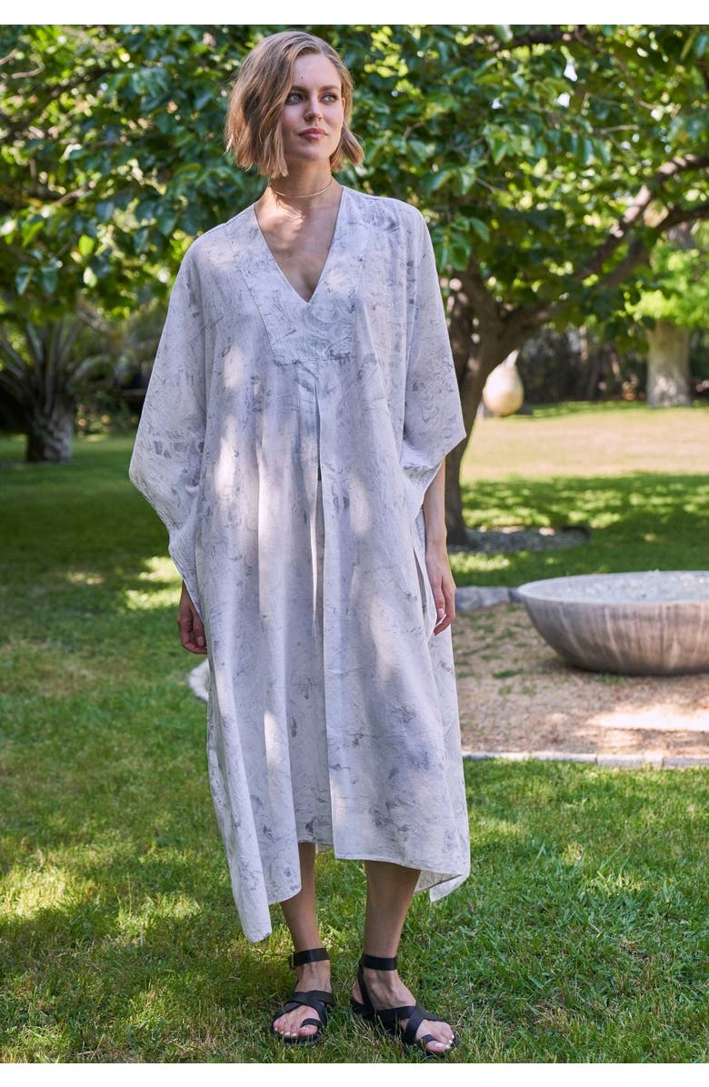 ocean+main Tie Dye Cotton Midi Caftan, Alternate, color, 