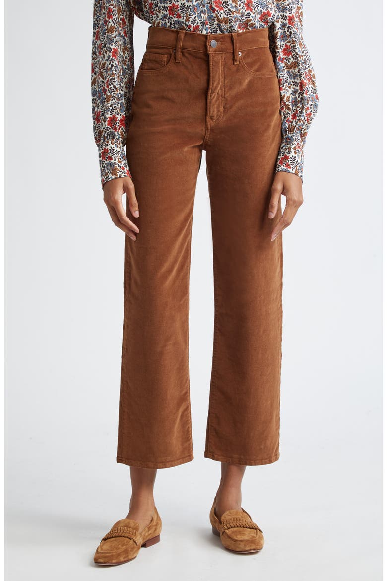 Crosbie High Waist Wide Straight Leg Corduroy Pants, Main, color, DEEP OCHRE