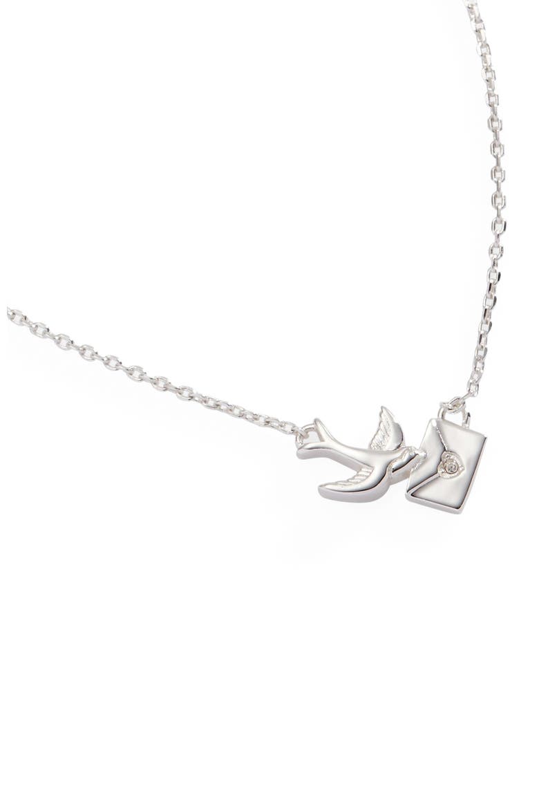 Love Letter Inline Necklace, Alternate, color, Silver