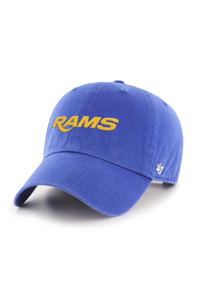 Men's '47 Royal Los Angeles Rams Script Clean Up Adjustable Hat, Alternate, color, Royal