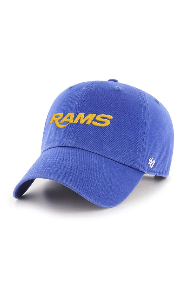 '47 Men's '47 Royal Los Angeles Rams Script Clean Up Adjustable Hat, Alternate, color, Royal
