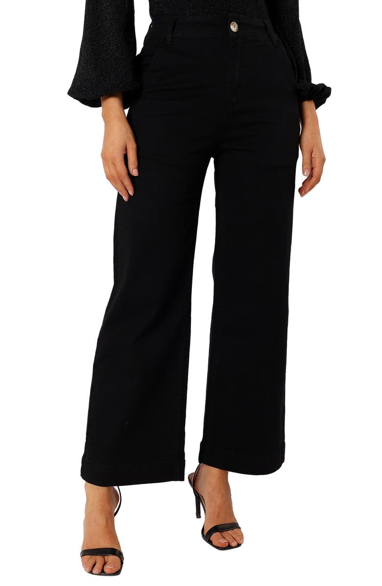 Petal & Pup Georgia Wide Leg Pants, Main, color, Black