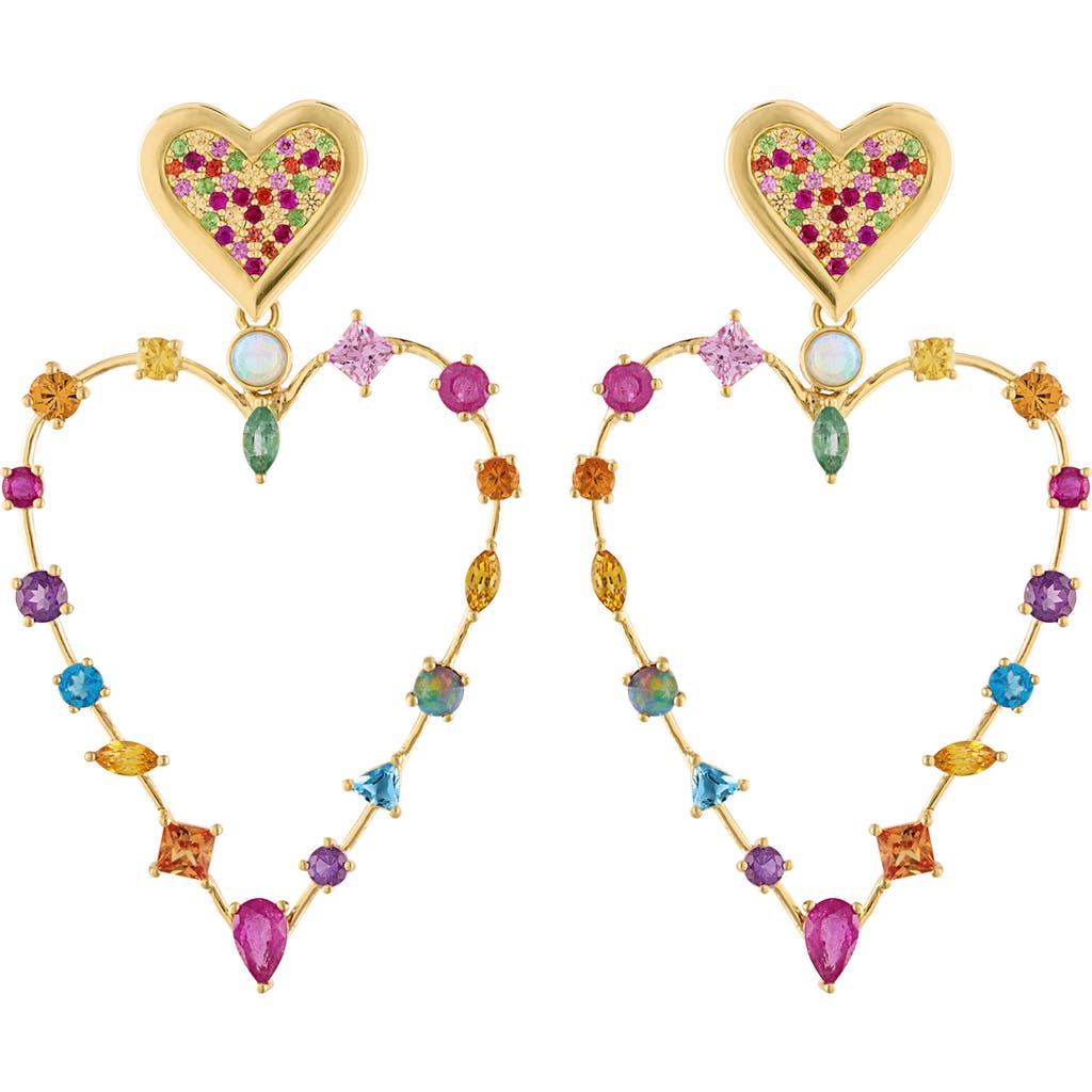 Eden Presley Pink Love Transformer Earrings In Gold
