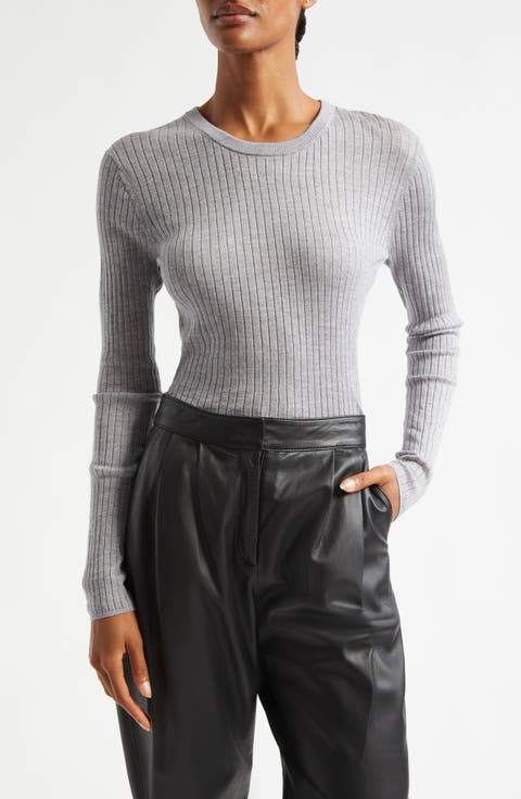 Kyle Merino Wool Long Sleeve Rib Top