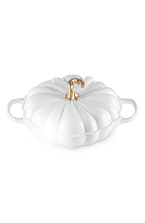 Le Creuset Enameled Cast Iron Pumpkin Braiser In White