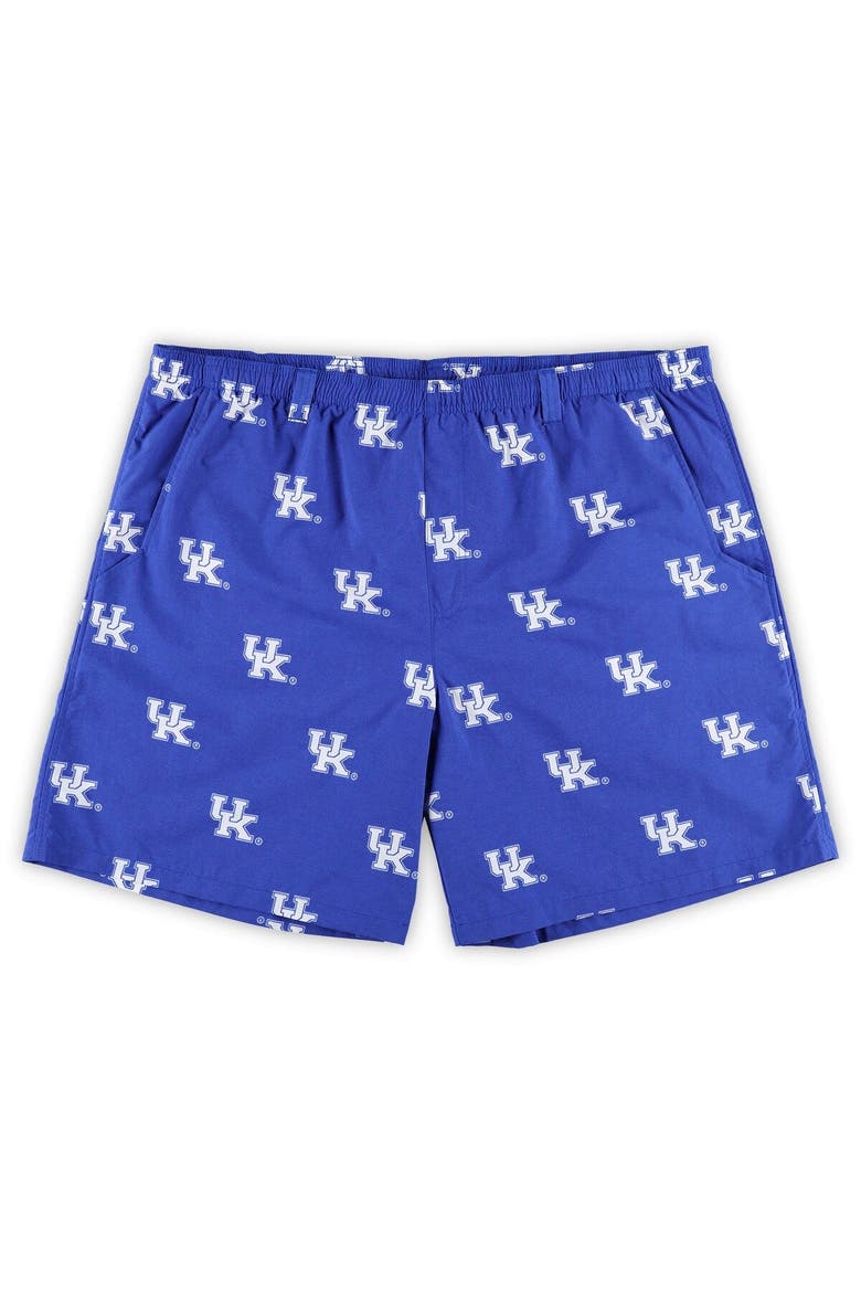 Men's Columbia Royal Kentucky Wildcats Big & Tall Backcast II Allover Print Logo Omni-Shade Shorts, Alternate, color, Royal