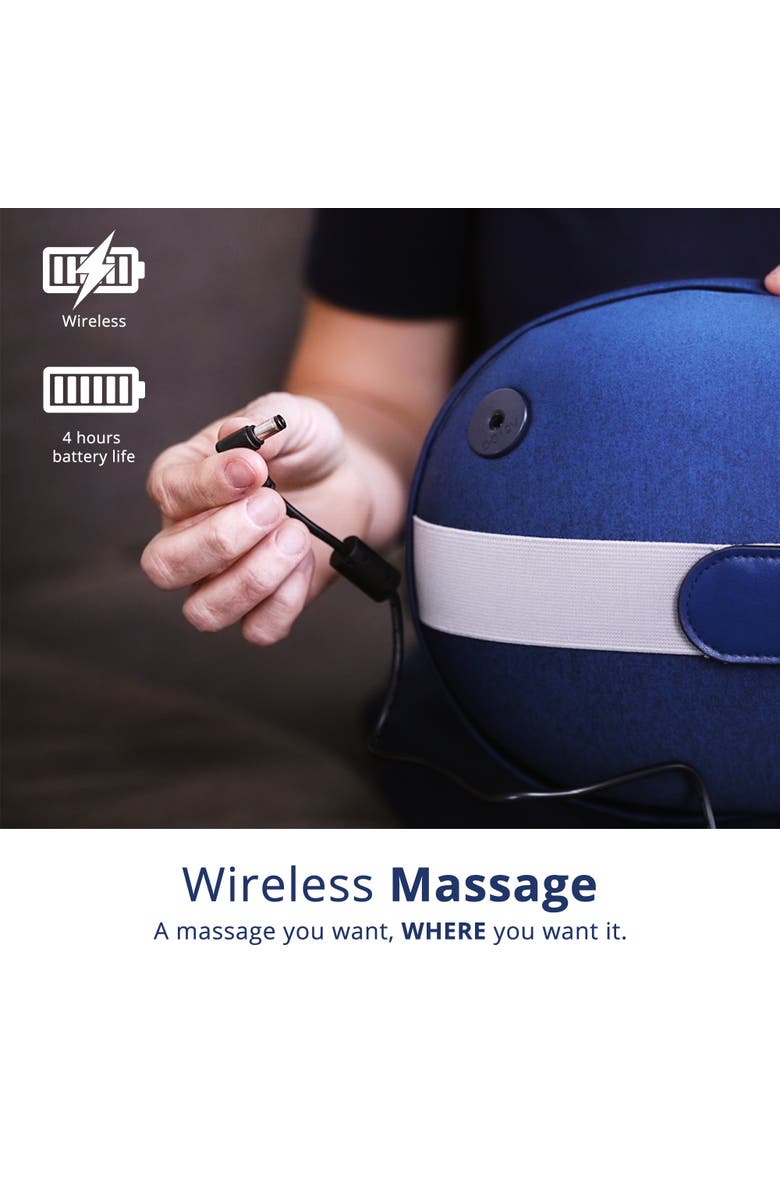 MIKO Kumo Mini Wireless Massage Pillow with Heat, Alternate, color, Blue