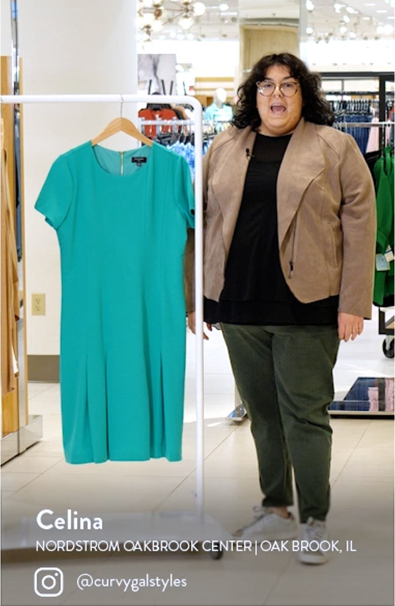 Fit & Flare Stretch Crepe Dress, sales video thumbnail