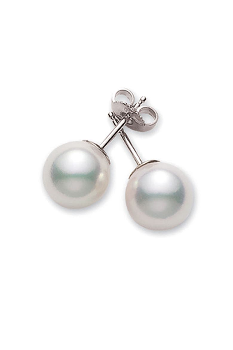 Akoya Pearl Stud Earrings, Main, color, AKOYA PEARL