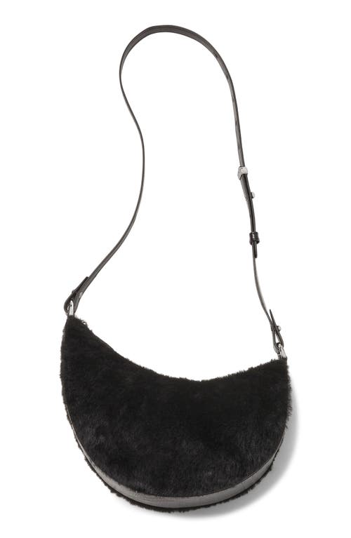 Kate Spade New York Duo Genuine Shearling Crossbody Bag With Bear Zip Pouch In Black