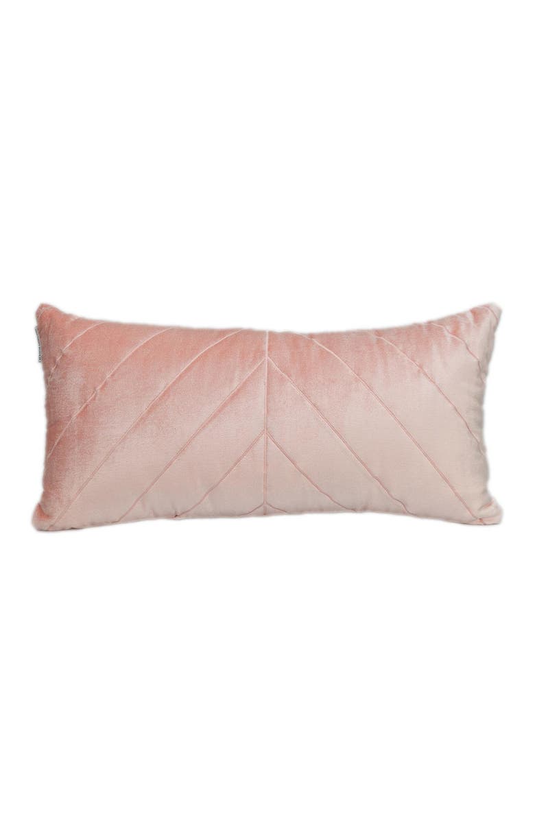 PARKLAND COLLECTION Tobyn Tran Velvet Geometric Stitched Pillow, Main, color, Pink