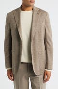 Jack Victor Hartford Tan Knit Wool & Silk Blend Mélange Sport Coat