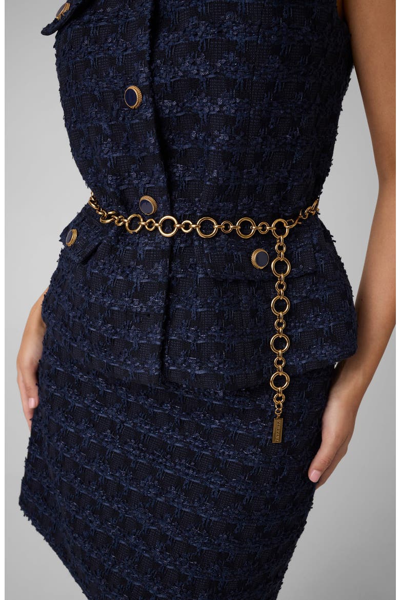 Geneve Belted Boucle Vest, Alternate, color, DARING OCEAN
