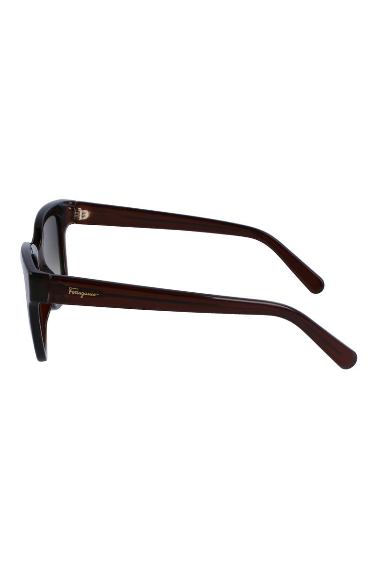 52mm Rectangle Sunglasses, Alternate, color, DARK CRYSTAL BROWN