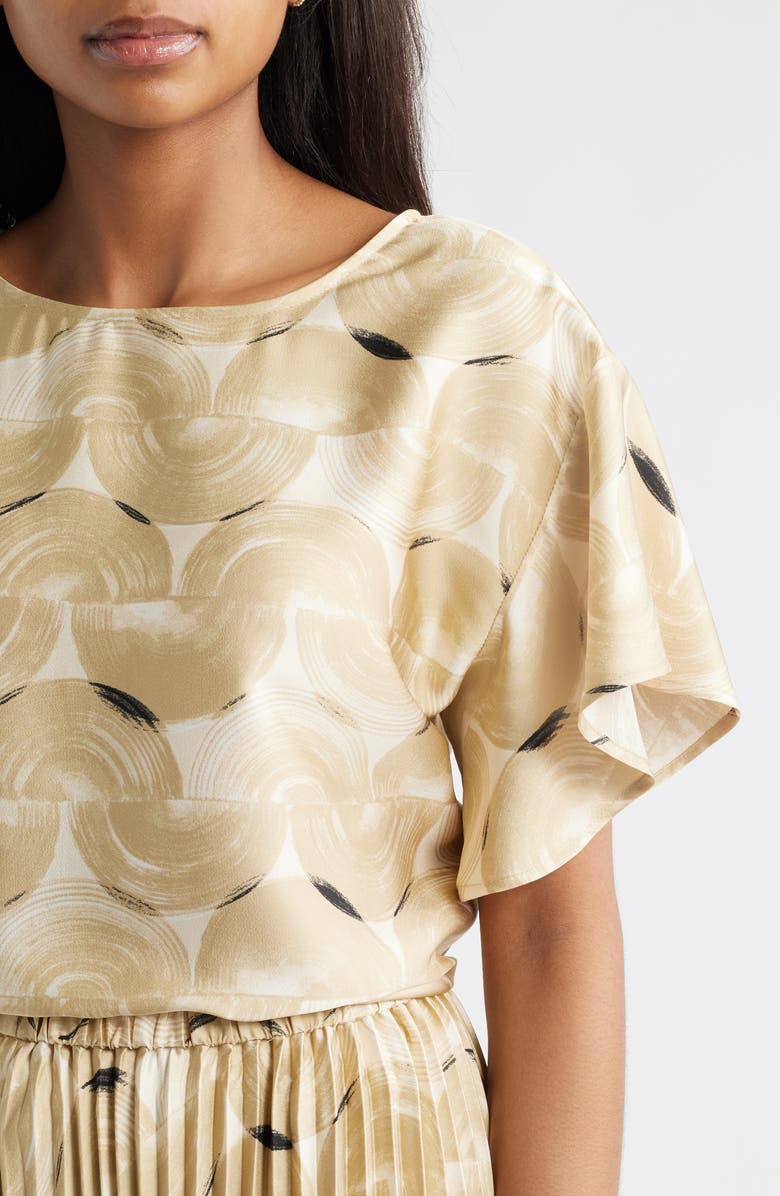 Anne Klein Boat Neck Flutter Sleeve Top, Alternate, color, 