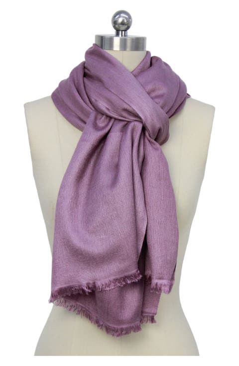Cashmere Silk Eyelash Fringe Scarf