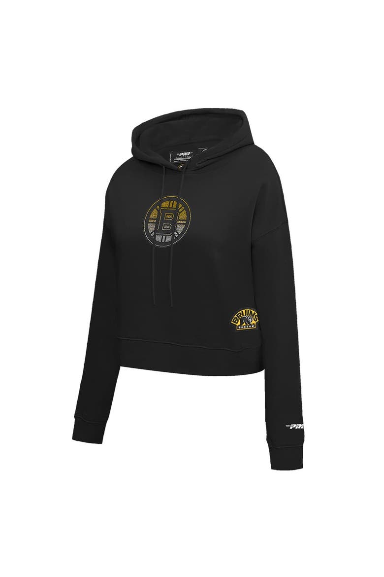 Women's Pro Standard  Black Boston Bruins Jewels Cropped Pullover Hoodie, Alternate, color, Black