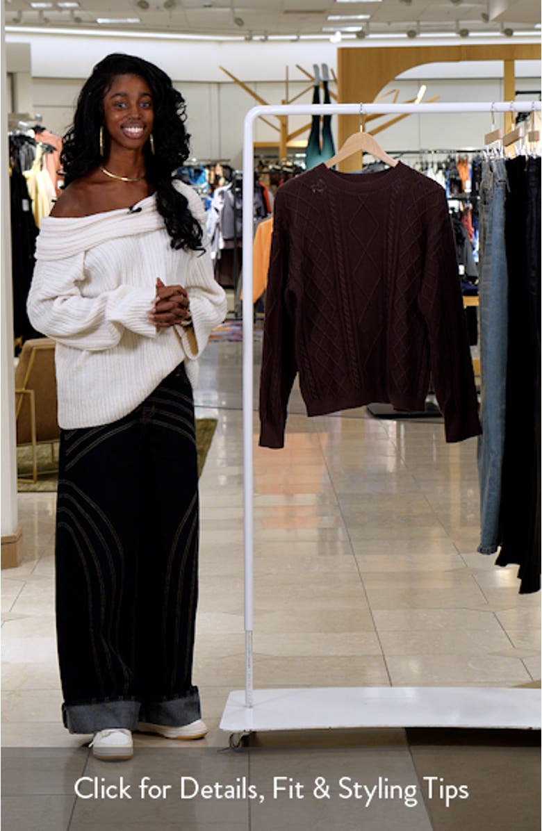 Jessy Oversize Cable Stitch Cotton Sweater, sales video thumbnail