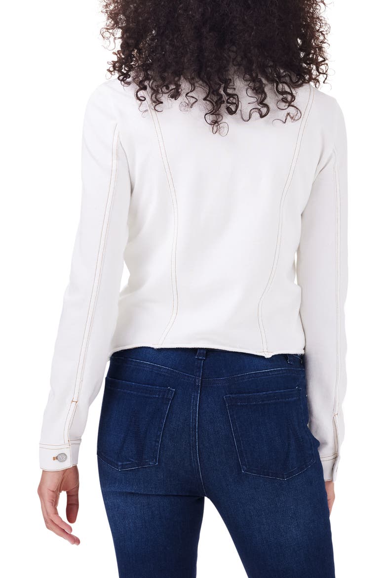 French Terry Trucker Jacket, Alternate, color, PAPER WHITE