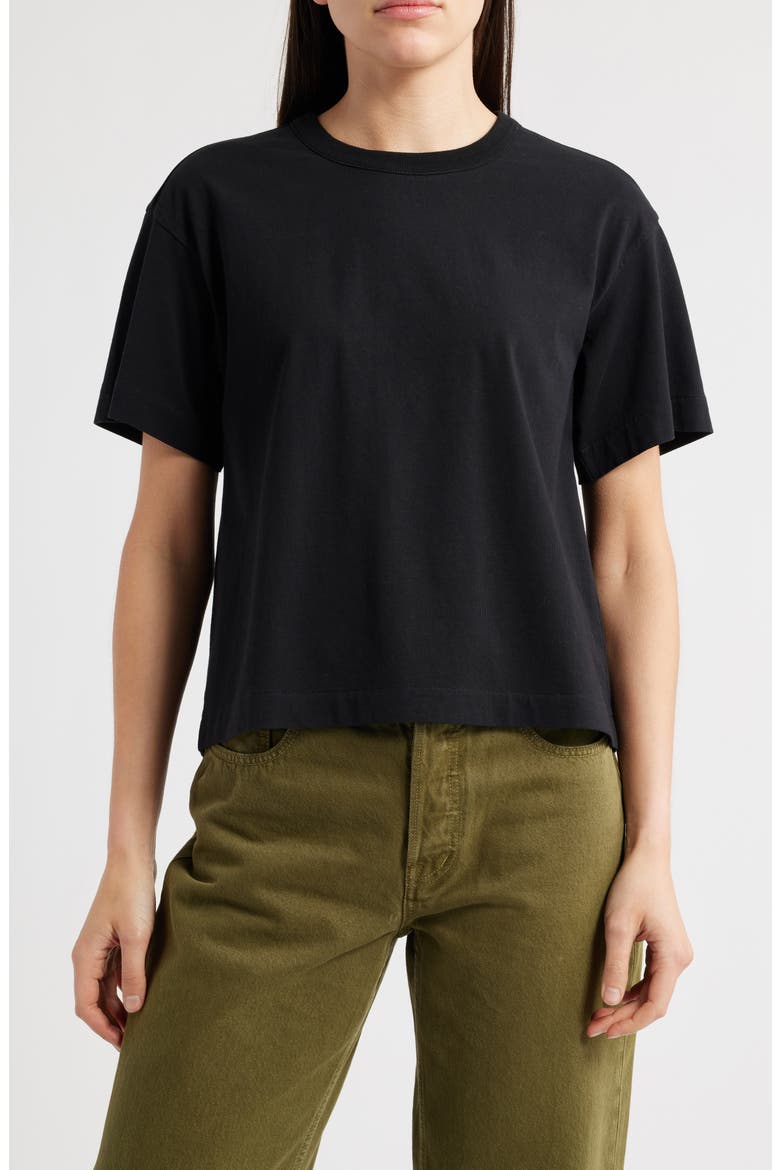 Back Pleat Classic T-Shirt, Main, color, JET BLACK