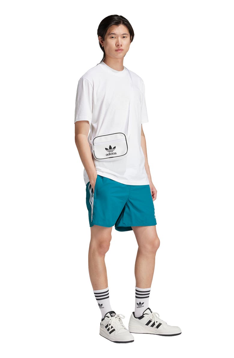 adidas Adicolor Recycled Polyester Sprinter Shorts, Alternate, color, Legacy Teal