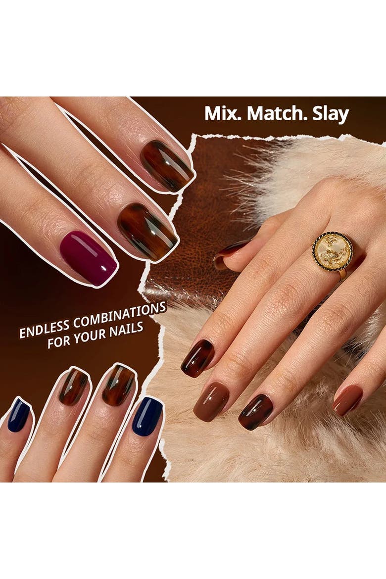 Soft Gel Nail Tips SOFTCOATTIPS Tortoiseshell Collection, Alternate, color, Extra Short Square