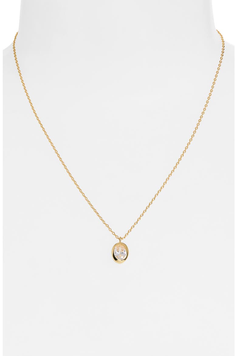 Oval Crystal Pendant Necklace, Alternate, color, GOLD
