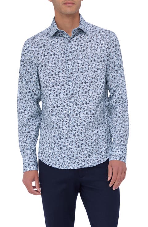 James OoohCotton® Leaf Print Button-Up Shirt