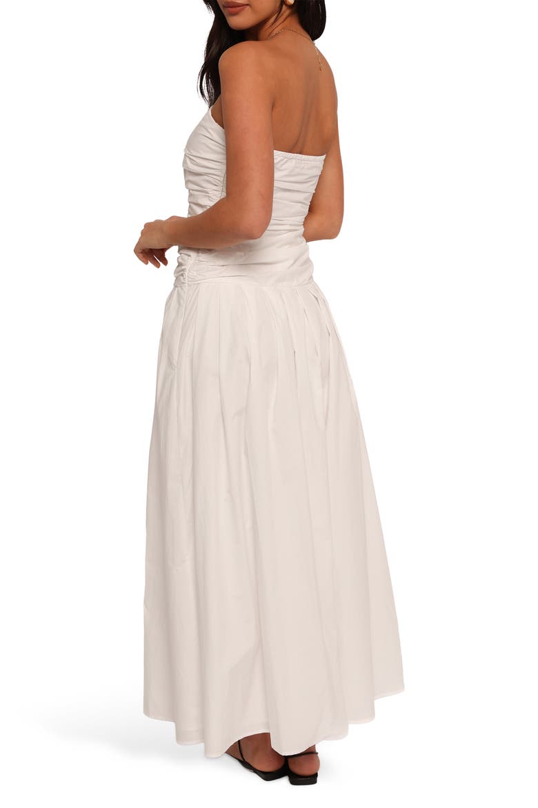 Nell Strapless Cotton Maxi Dress, Alternate, color, WHITE