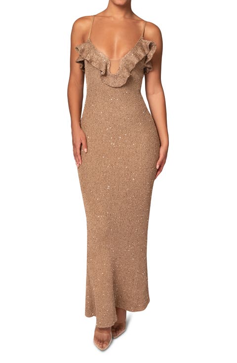 Midnight Sparkle Knit Maxi Dress