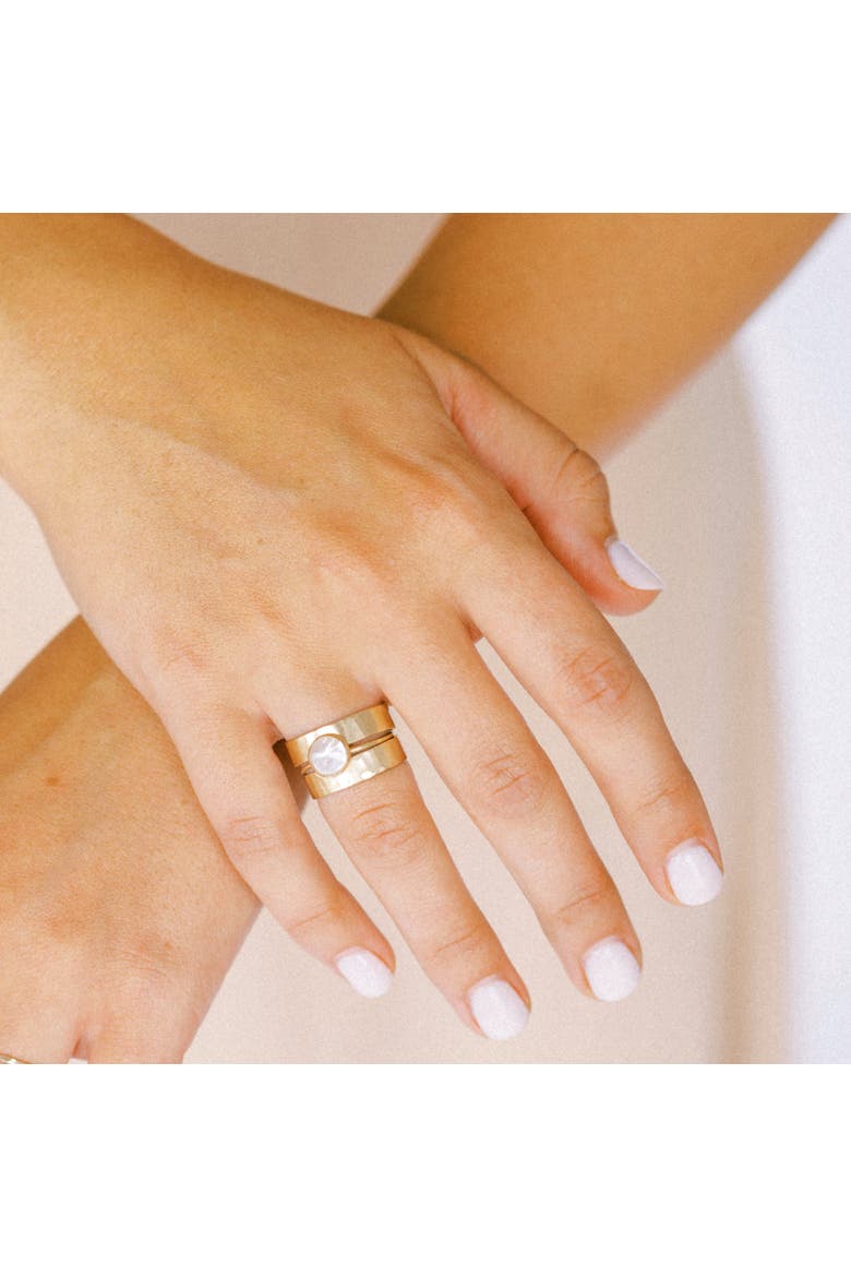 Golden Orbit Hammered Ring, Alternate, color, Gold
