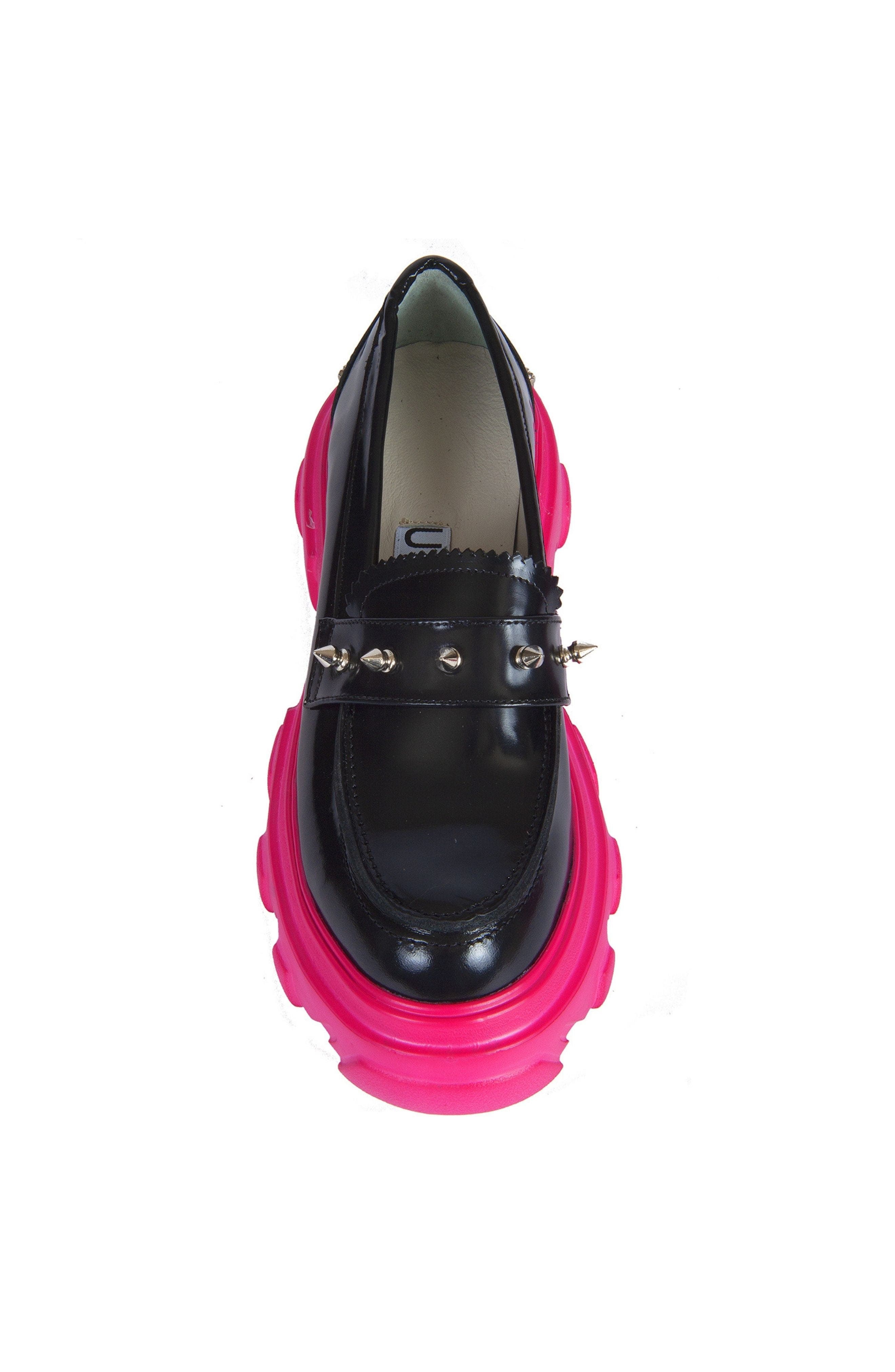 URBNKICKS Glam Loafer Leather Shoes, Alternate, color, Black