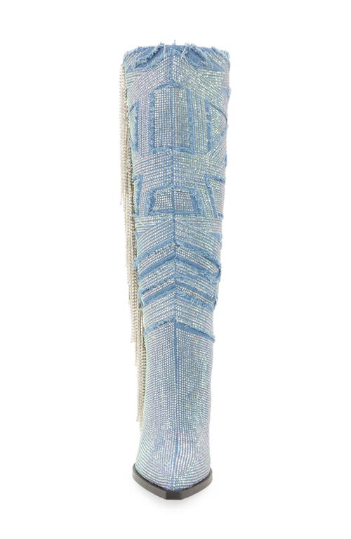 Azalea Wang Domingo Pointed Toe Boot In Blue