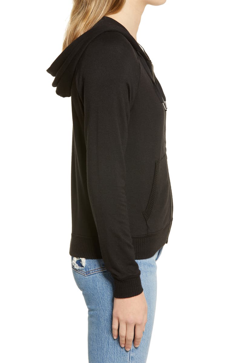 Splendid Zip-Up Hoodie, Alternate, color, Black