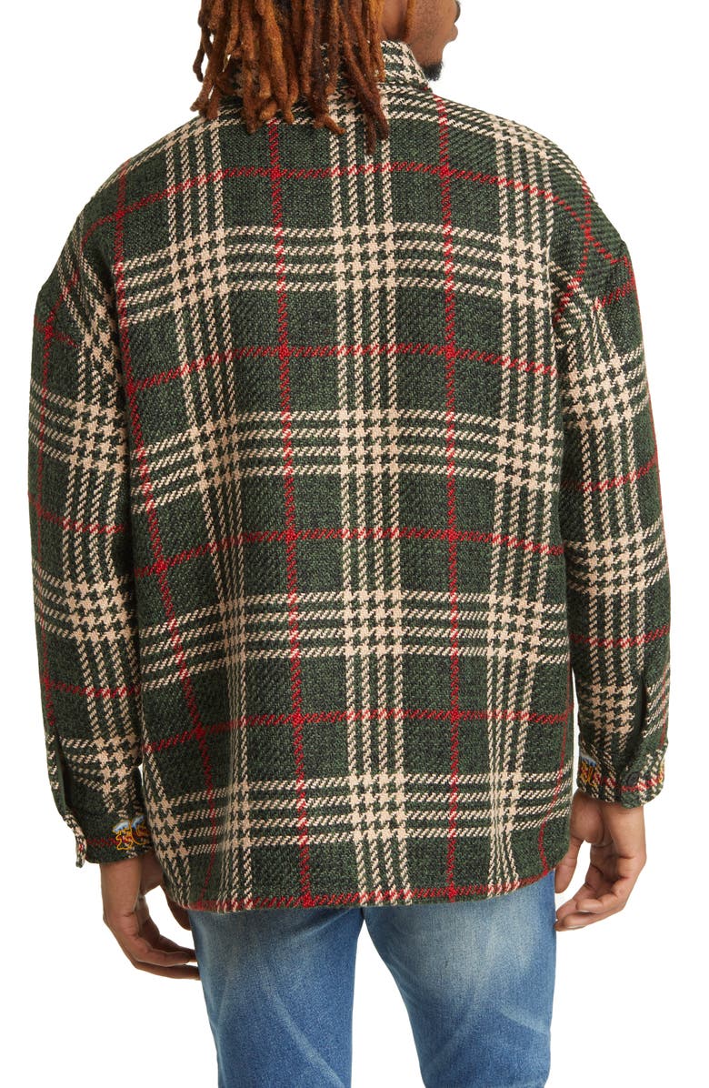 ICECREAM Big Boy Logo Embroidered Cuff Plaid Jacket, Alternate, color, 
