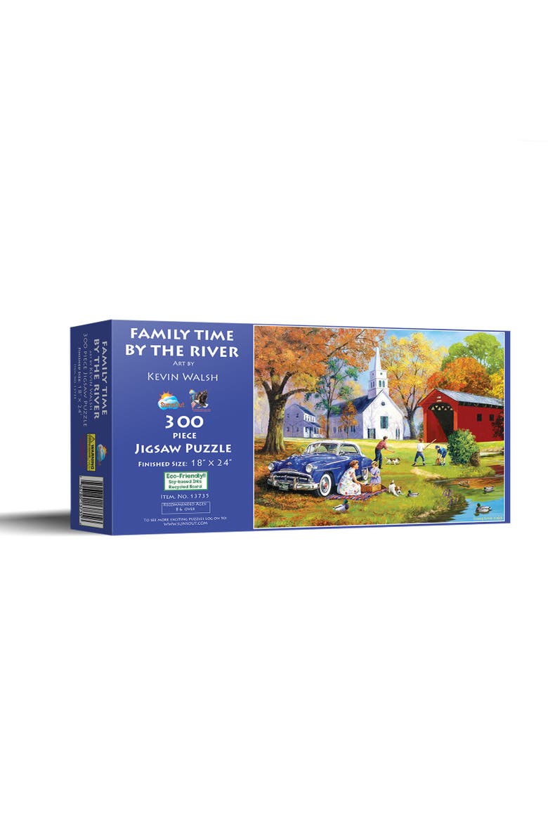 Family Time by the River 300 piece Jigsaw Puzzle for Adults, Main, color, Multicolor