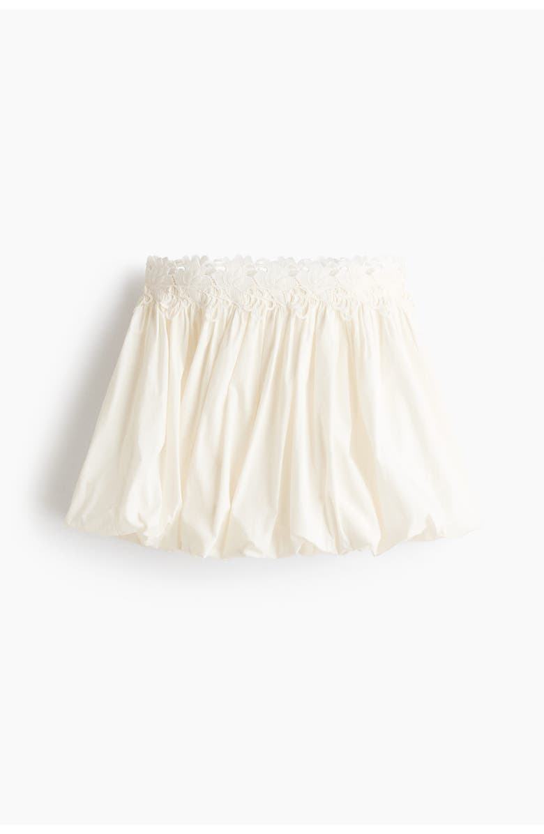 H&M Cotton Balloon Skirt, Alternate, color, White