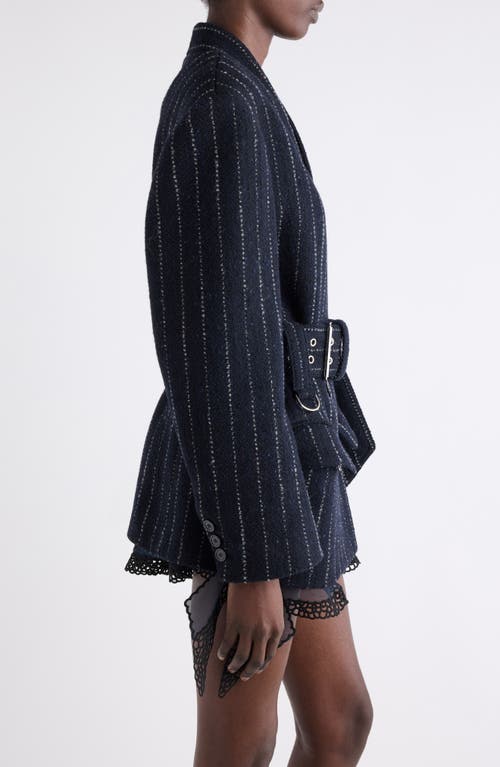 Isabel Marant Fyma Chalk Stripe Virgin Wool Blazer In Black