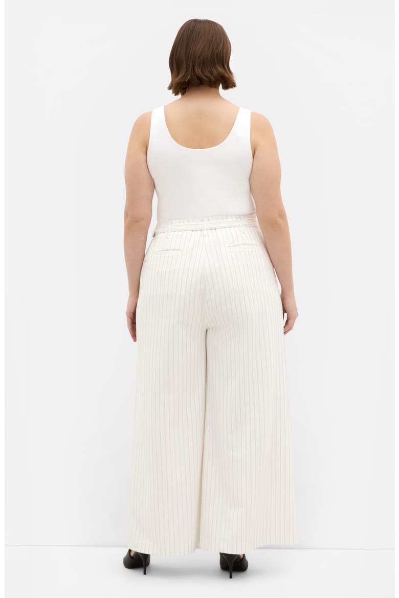 Belted Pinstripe Wide Leg Pants, Alternate, color, IVORY PINSTRIPE