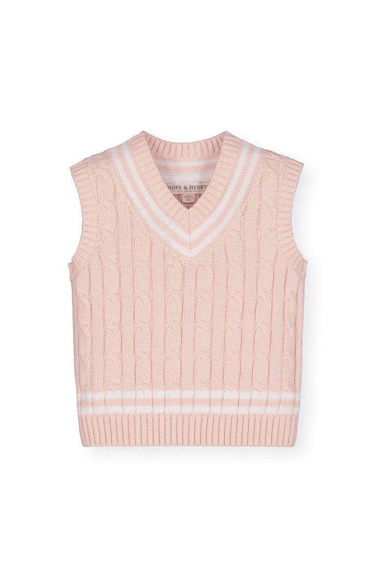 Baby Boys' Organic Cricket Sweater Vest, Infant, Main, color, Light Pink with White