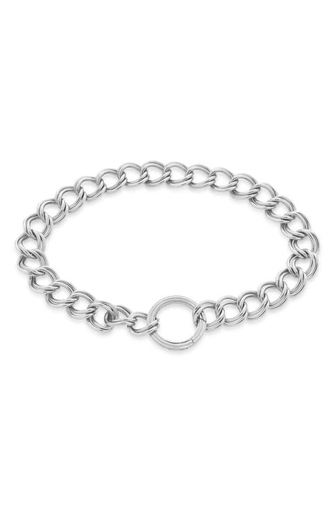 Groove Sterling Silver Curb Chain Bracelet