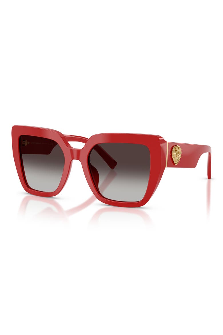 54mm Square Sunglasses, Alternate, color, FULL RED / GREY GRADIENT