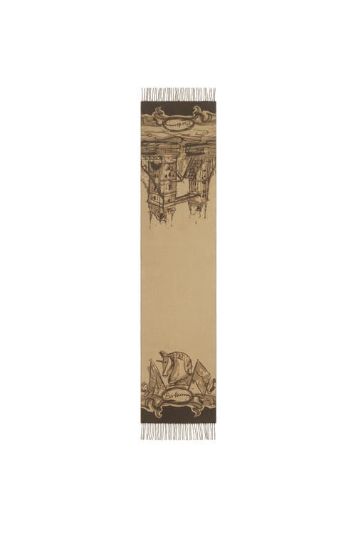 Burberry Tower Bridge Cashmere Scarf In Sand