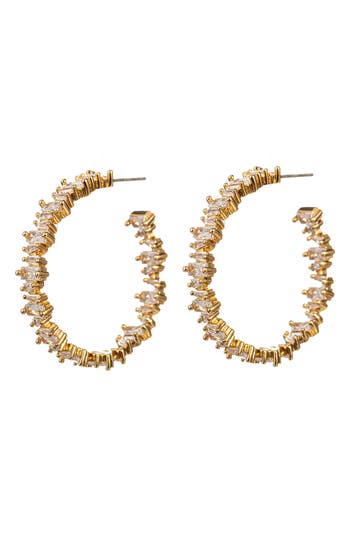 Eye Candy Los Angeles Cindy Cubic Zirconia Hoop Earrings In Silver