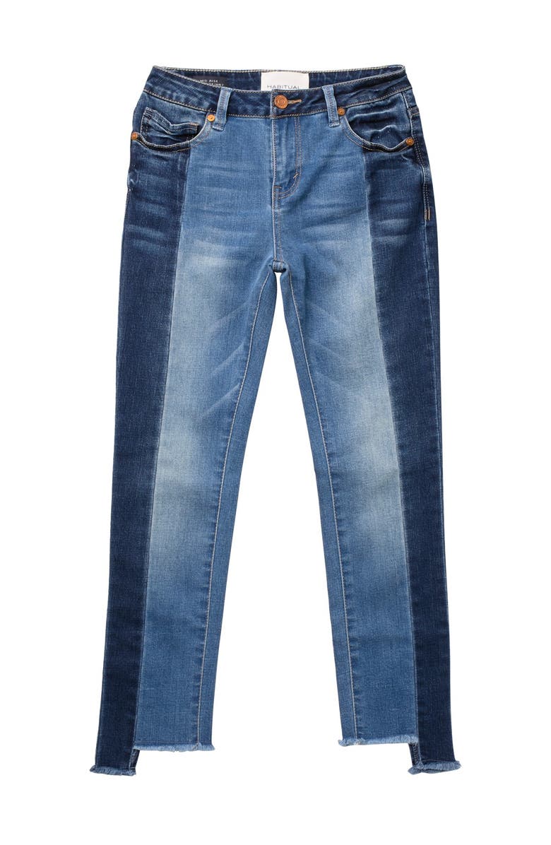 Habitual Girl Kids' Two-Tone Step Hem Jeans, Alternate, color,