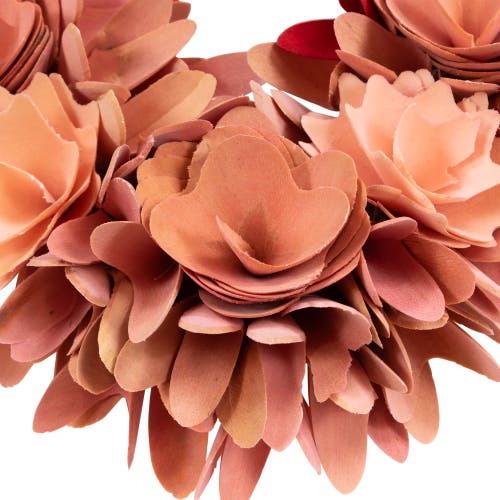 Northlight Wooden Rose Artificial Valentine's Day Floral Wreath, 15" In Red