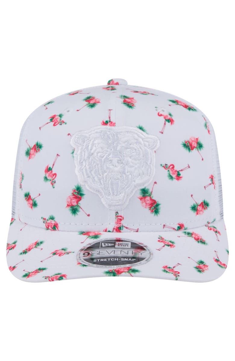 New Era Men's New Era White Chicago Bears Adventure Flamingo Pattern 9SEVENTY Stretch-Snap Hat, Alternate, color, White