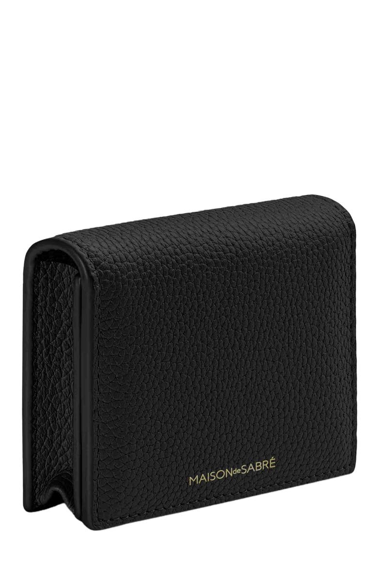 MAISON de SABRÉ Leather Card Case, Alternate, color, Black Caviar