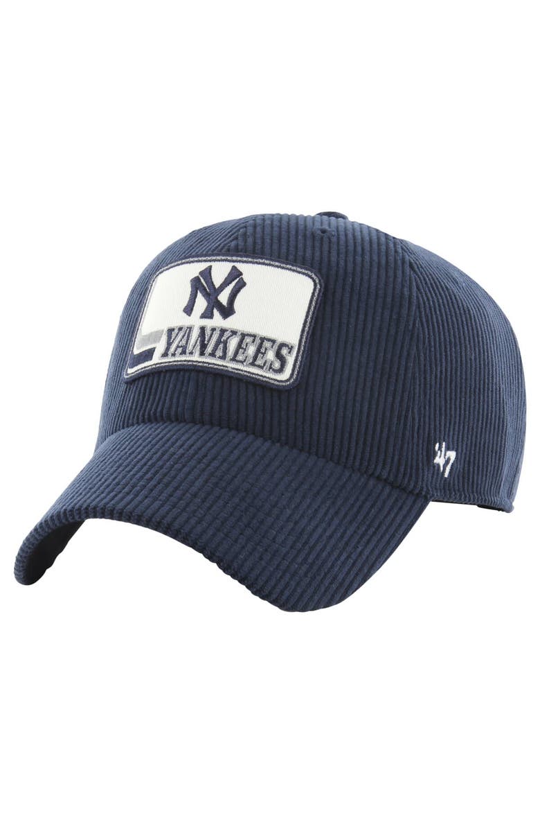'47 Men's '47 Navy New York Yankees Wax Pack Collection Corduroy Clean Up Adjustable Hat, Main, color, 