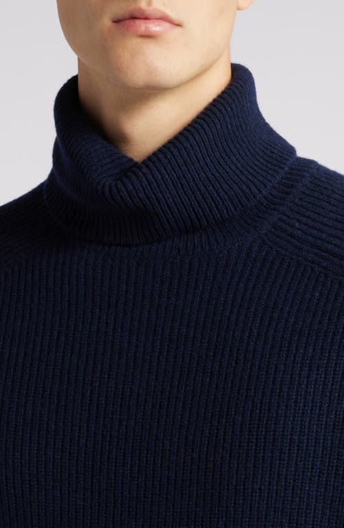 Hugo Boss Boss Evento Recycled Wool Turtleneck Sweater In Dark Blue